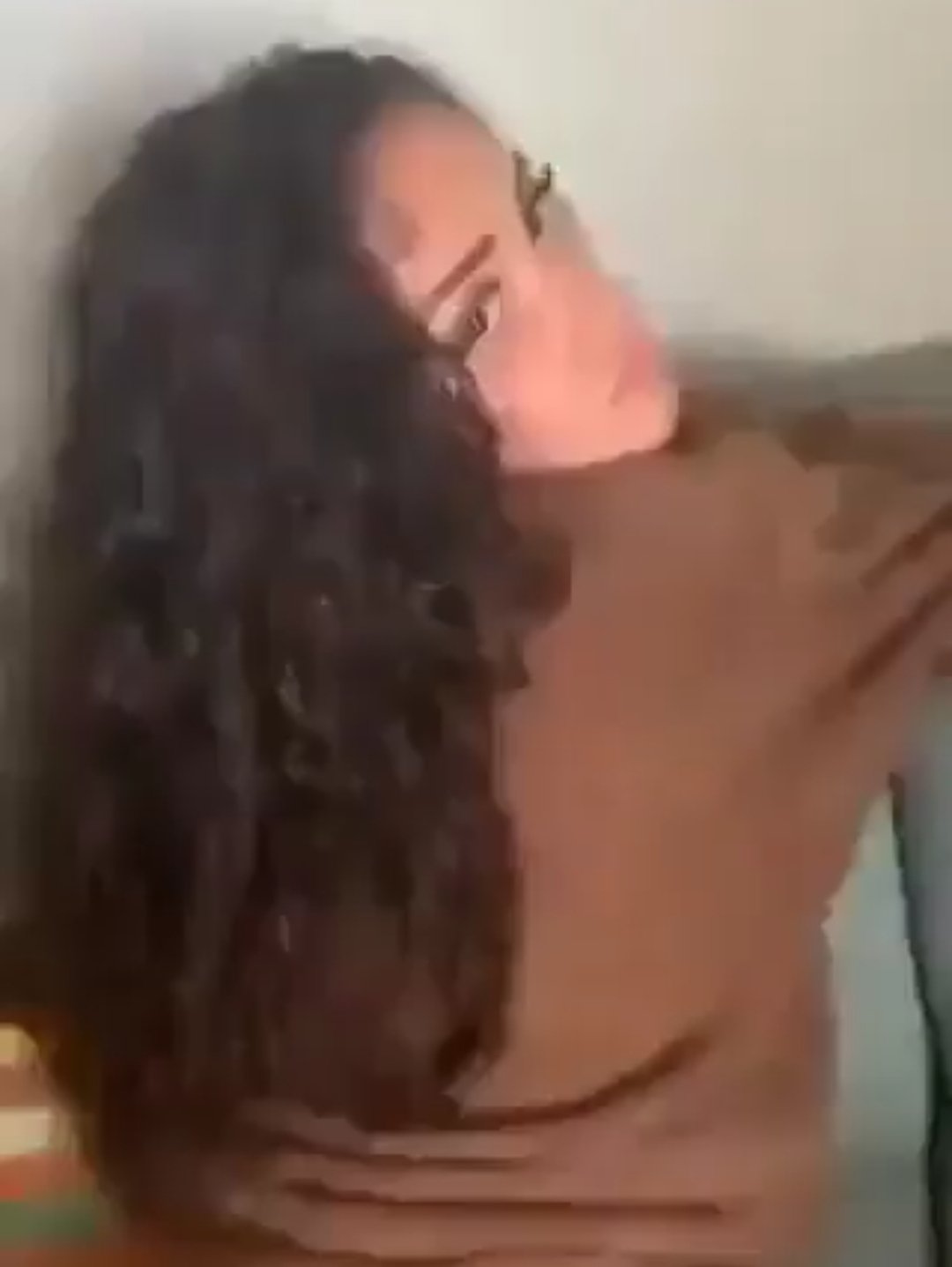 Cute teen takes a huge black cock from the back.