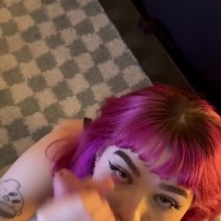 Cute girlfriend gives deepest blowjob